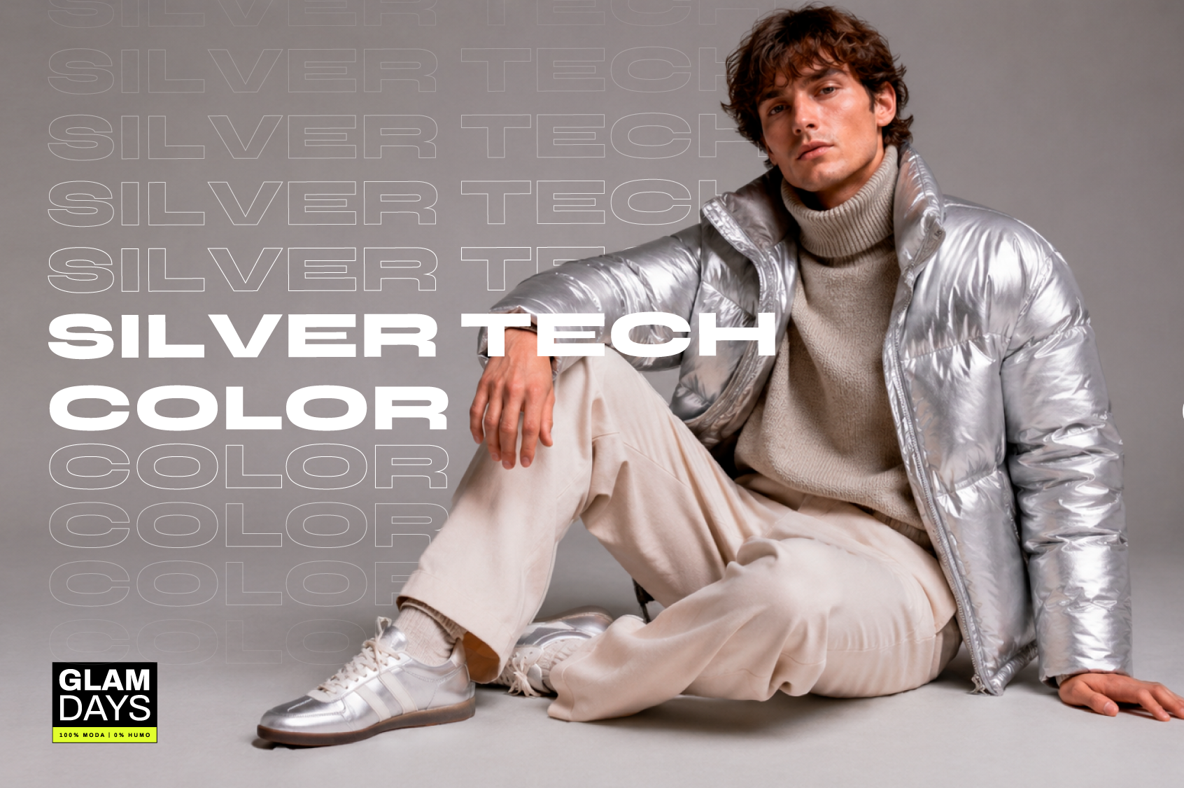 Silver Tech: outfit plateado para el día y la noche también