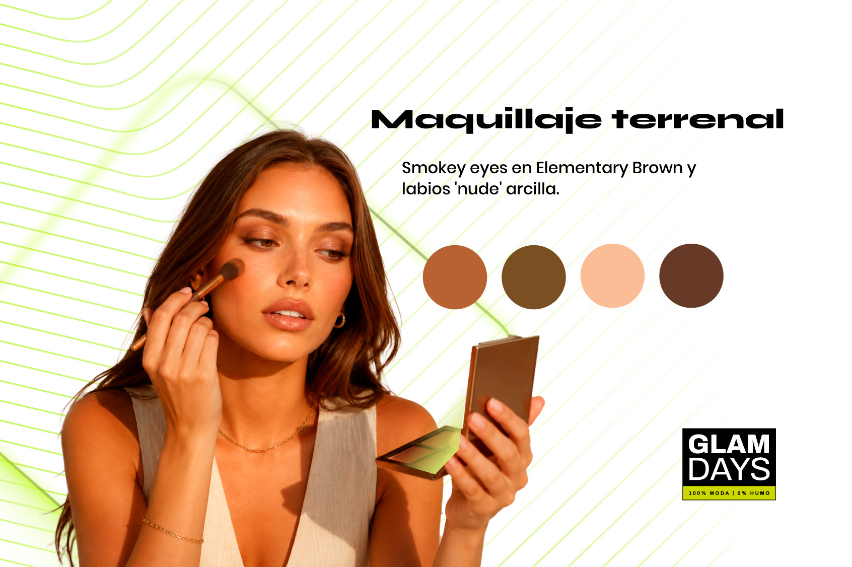 Smokey eyes en Elementary Brown y labios 'nude' arcilla Smokey eyes en Elementary Brown